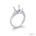 Beautiful diamond semi-mount featuring round diamonds in a 3 sided micro pave setting. Handcrafted in pure platinum.