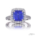 Sapphire &amp; Diamond Ring 4.43 ct. Cushion Cut Micro Pave