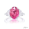 Pink Sapphire &amp; Diamond Ring 5.06 ct. certified Oval Cut