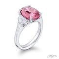 Pink Sapphire &amp; Diamond Ring 5.06 ct. certified Oval Cut