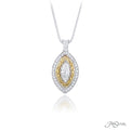 0.71 ct Marquise Cut Diamond Pendant Yellow Diamond Pave