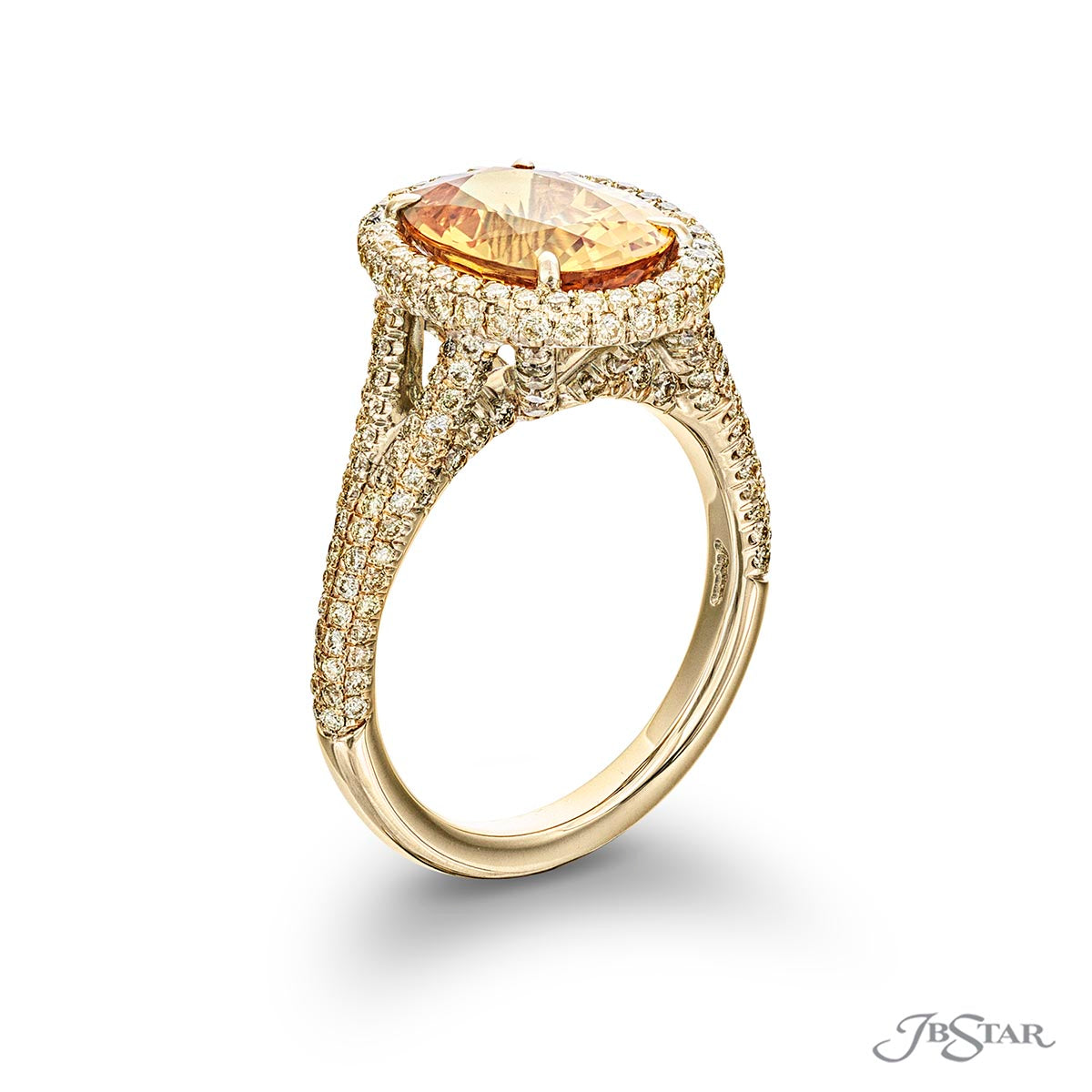 Oval Yellow Sapphire and diamond ring