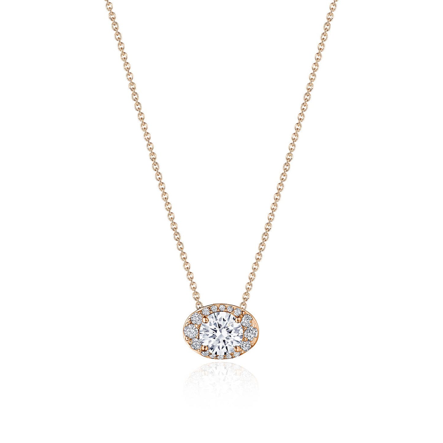 17"" Horizontal Oval Bloom Diamond Necklace