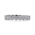 Gabriel & Co | 14K White Gold Scalloped Marquise Stackable Diamond Ring