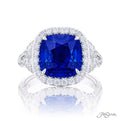 Sapphire &amp; Diamond Ring 5.64 ct. Cushion Cut GIA Certified