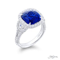 Sapphire &amp; Diamond Ring 5.64 ct. Cushion Cut GIA Certified