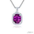 Oval No Heat Purple Sapphire and Diamond Pendant