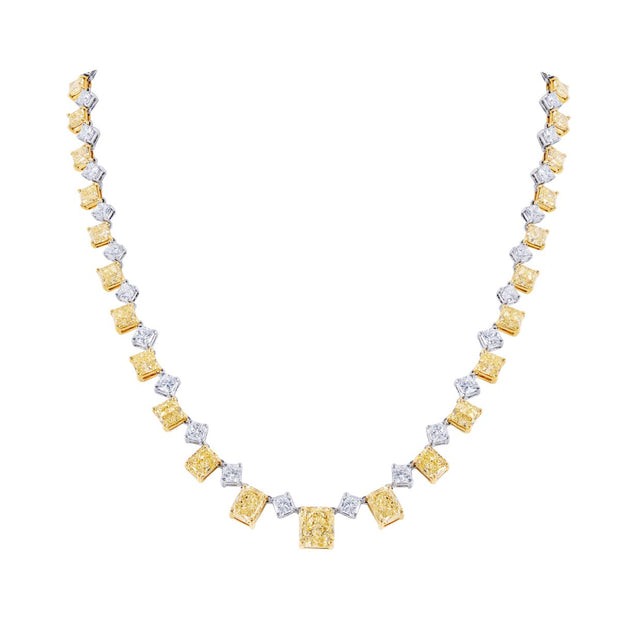 Fancy yellow diamond necklace