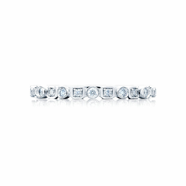 Tacori Platinum Sculpted Crescent Diamond Eternity Wedding Band (0.32 CTW)