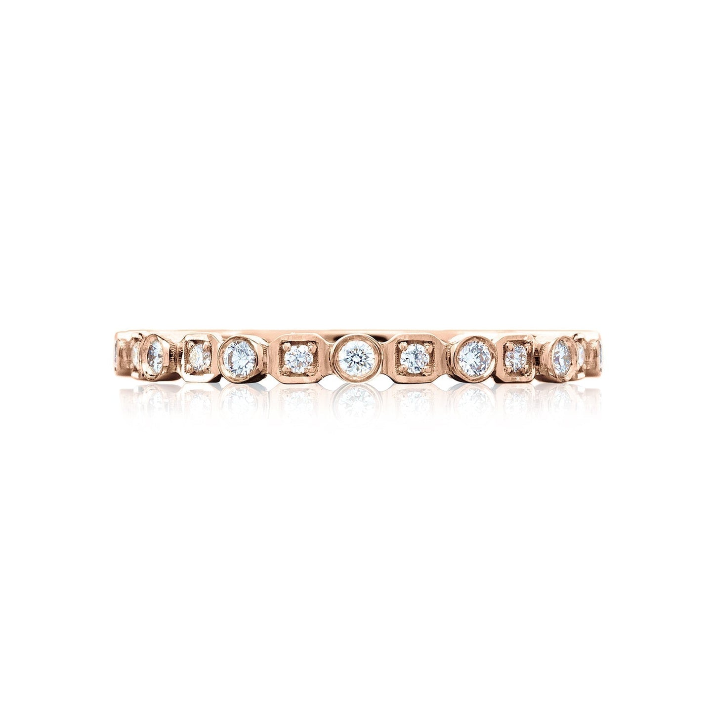 Tacori 18k Rose Gold Sculpted Crescent Diamond Wedding Band (0.17 CTW)