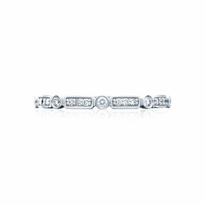 Tacori 18k White Gold Sculpted Crescent Diamond Wedding Band (0.15 CTW)