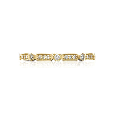 Tacori 18k Yellow Gold Sculpted Crescent Diamond Wedding Band (0.15 CTW)