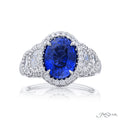 4.21 ct Oval Sri Lanken Sapphire and Diamond Ring Fancy Color