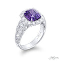 Purple Sapphire Ring CDC certified 4.62 ct. Cushion Cut