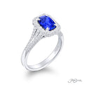 Sapphire &amp; Diamond Ring 1.18 ct Emerald Cut Micro Pave