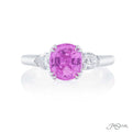 Pink sapphire and diamond ring 2.04 ct. oval pink sapphire