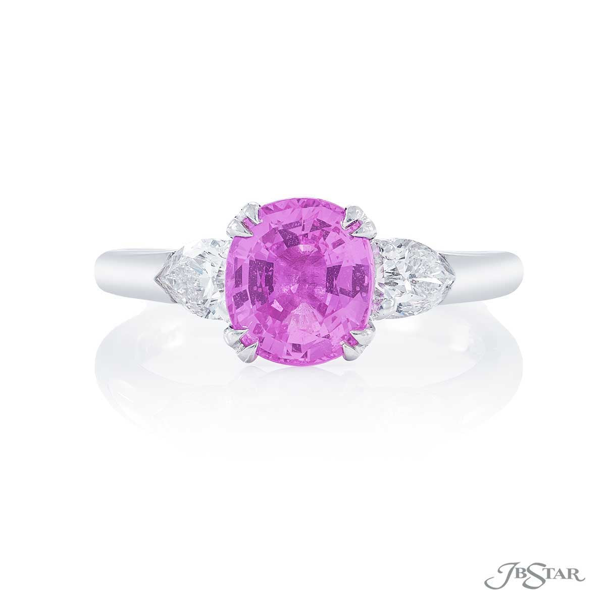 Pink sapphire and diamond ring 2.04 ct. oval pink sapphire