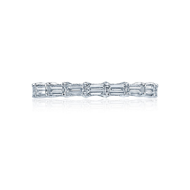 Tacori 18k White Gold Classic Crescent Diamond Eternity Wedding Band (1.75 CTW)