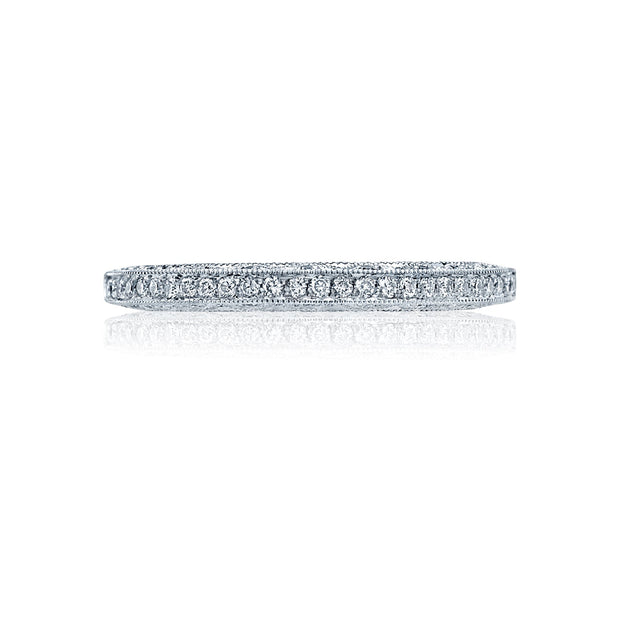 Tacori 18k White Gold Classic Crescent Diamond Wedding Band (0.22 CTW)