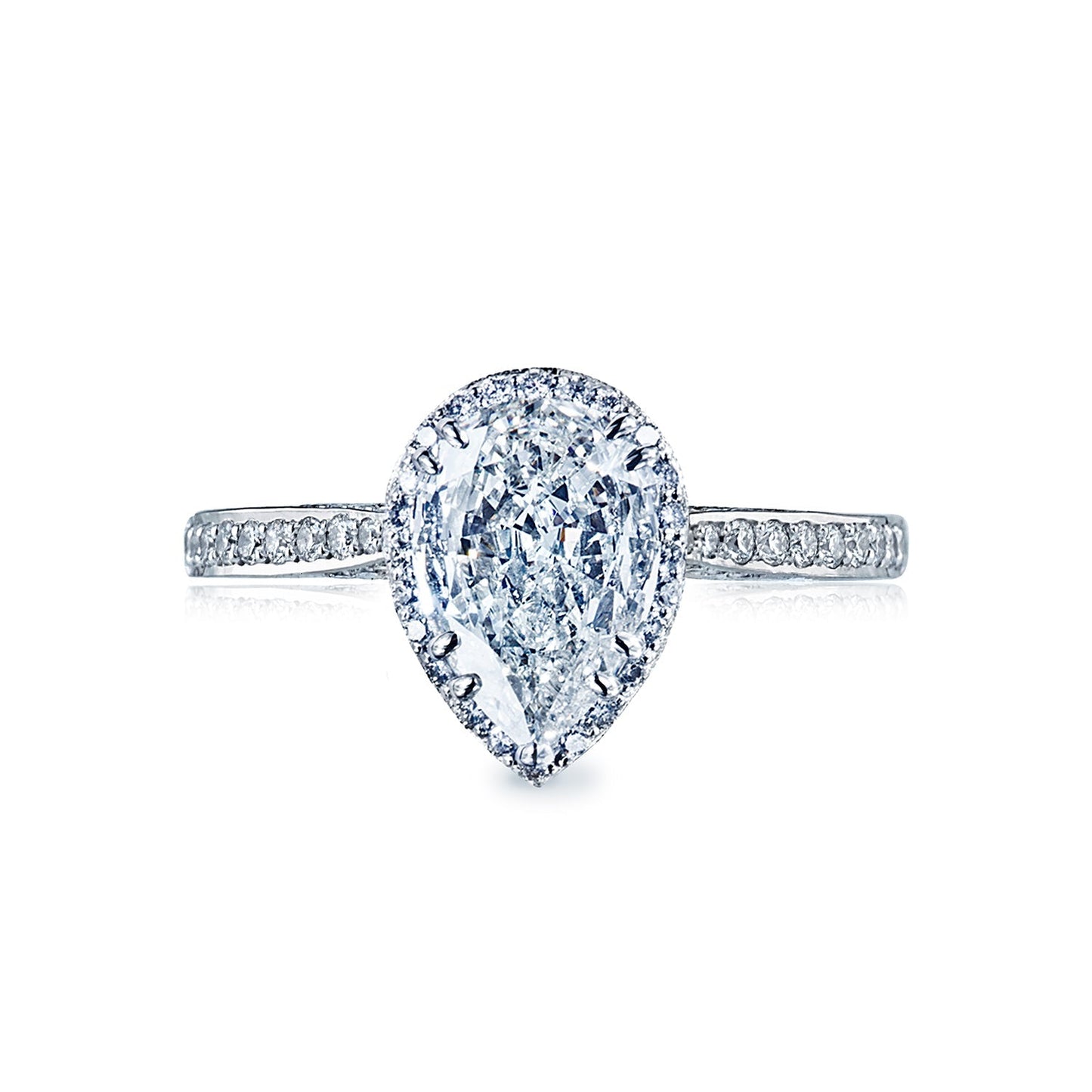 Tacori Platinum Dantela Pear Diamond Engagement Ring Setting (0.39 CTW)