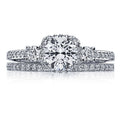 Round with Cushion Bloom 3-Stone Engagement Ring