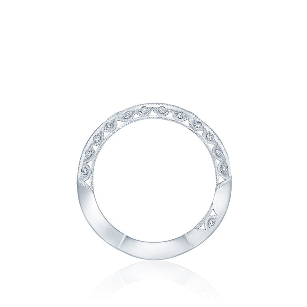 Tacori 18k White Gold Classic Crescent Diamond Wedding Band (0.9 CTW)