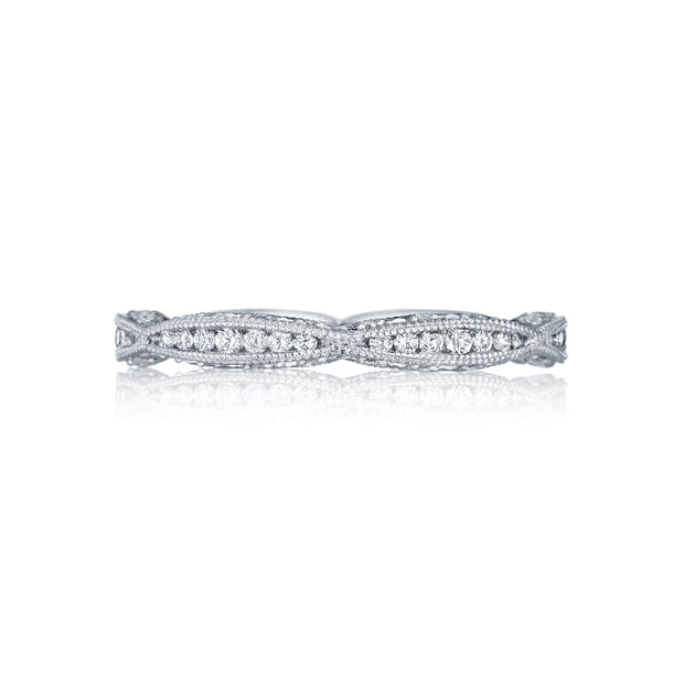 Tacori 18k White Gold Classic Crescent Diamond Wedding Band (0.44 CTW)