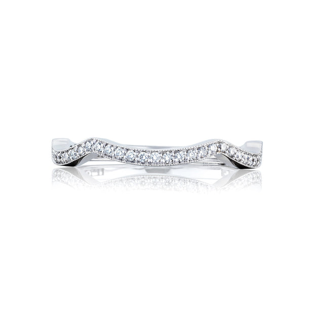 Tacori 18k White Gold Ribbon Diamond Wedding Band (0.13 CTW)