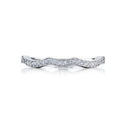 Tacori 18k White Gold Ribbon Diamond Wedding Band (0.12 CTW)