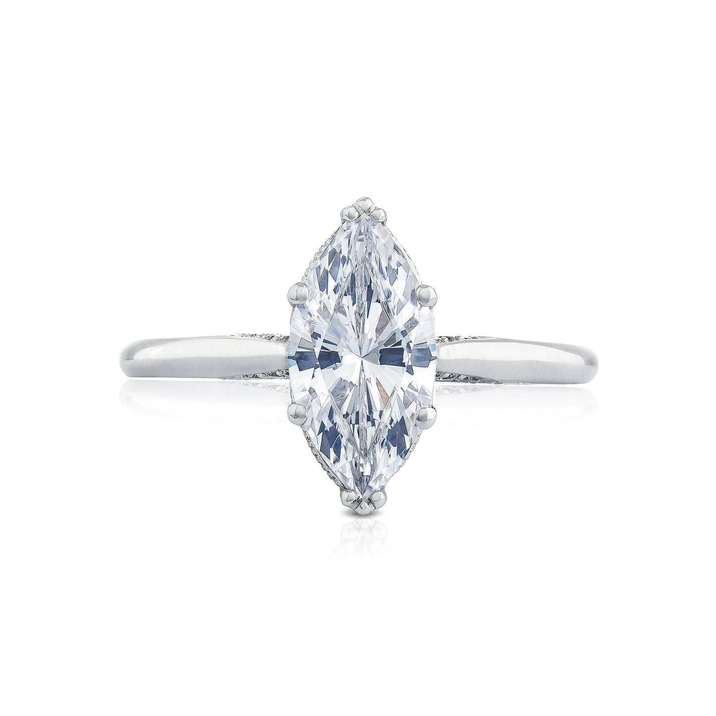 Tacori 18k White Gold Simply Tacori Marquise Diamond Engagement Ring Setting (0.07 CTW)