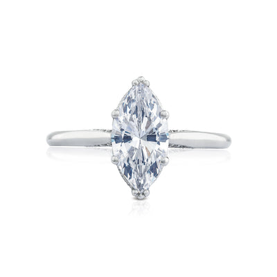 Tacori 18k White Gold Simply Tacori Marquise Diamond Engagement Ring Setting (0.07 CTW)