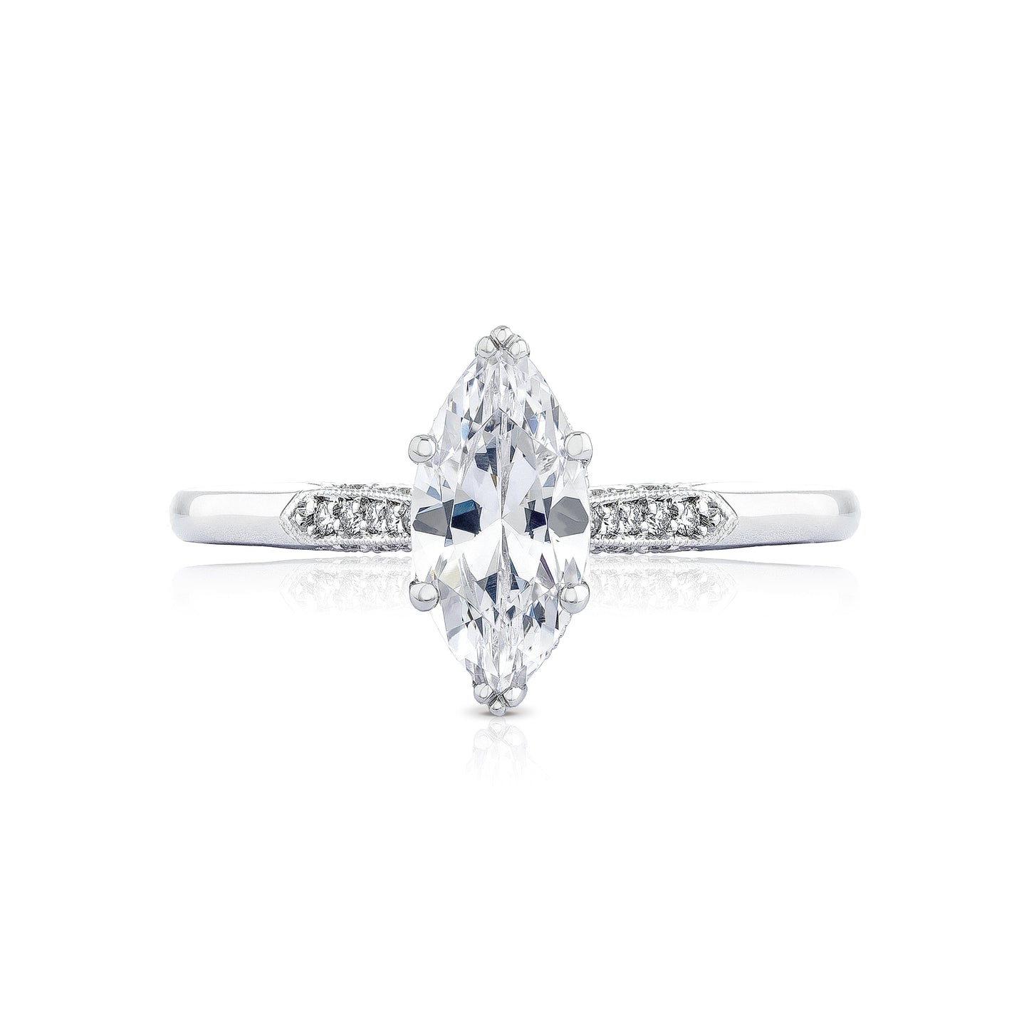 Tacori 18k White Gold Simply Tacori Marquise Diamond Engagement Ring Setting (0.11 CTW)