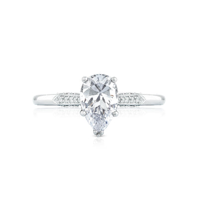 Tacori 18k White Gold Simply Tacori Pear Diamond Engagement Ring Setting (0.11 CTW)