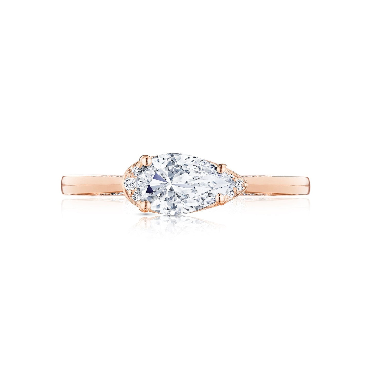 Tacori 18k Rose Gold Simply Tacori Pear Diamond Engagement Ring Setting (0.11 CTW)