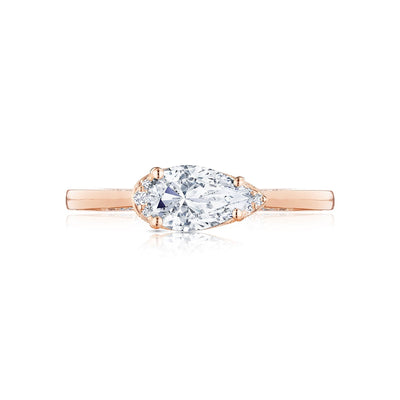 Tacori 18k Rose Gold Simply Tacori Pear Diamond Engagement Ring Setting (0.11 CTW)