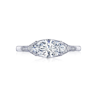 Tacori 18k White Gold Simply Tacori Marquise Diamond Engagement Ring Setting (0.14 CTW)