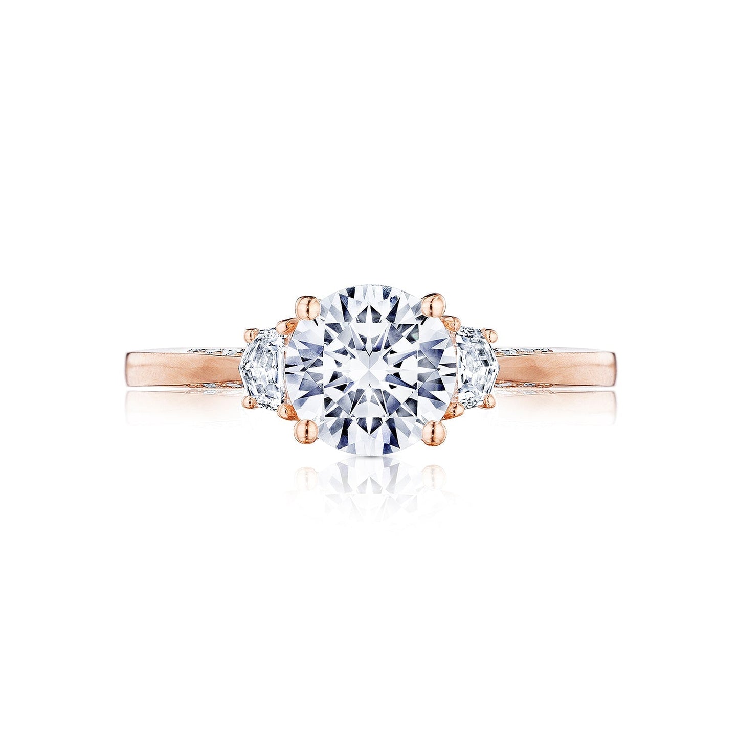 Tacori 18k Rose Gold Simply Tacori Round Diamond Engagement Ring Setting (0.28 CTW)