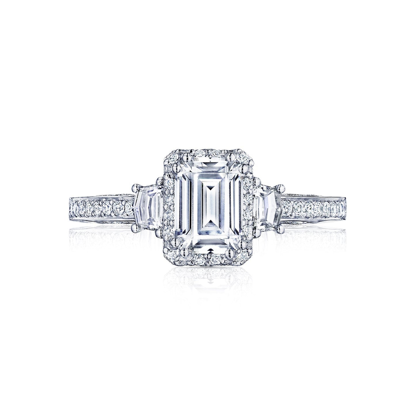 Tacori 18k White Gold Dantela Engagement Ring Setting (0.48 CTW)