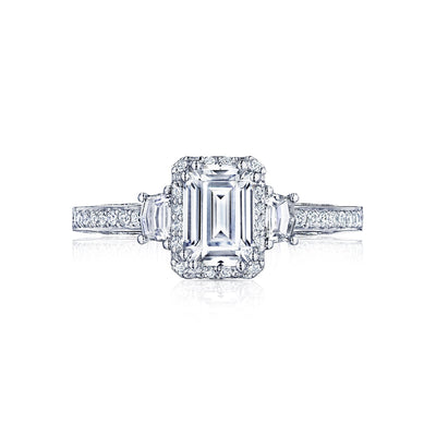 Tacori 18k White Gold Dantela Engagement Ring Setting (0.48 CTW)