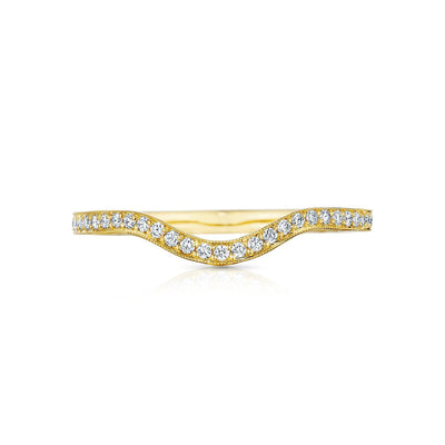 Tacori 18k Yellow Gold Sculpted Crescent Diamond Wedding Band (0.17 CTW)