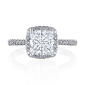 Princess with Cushion Bloom Engagement Ring