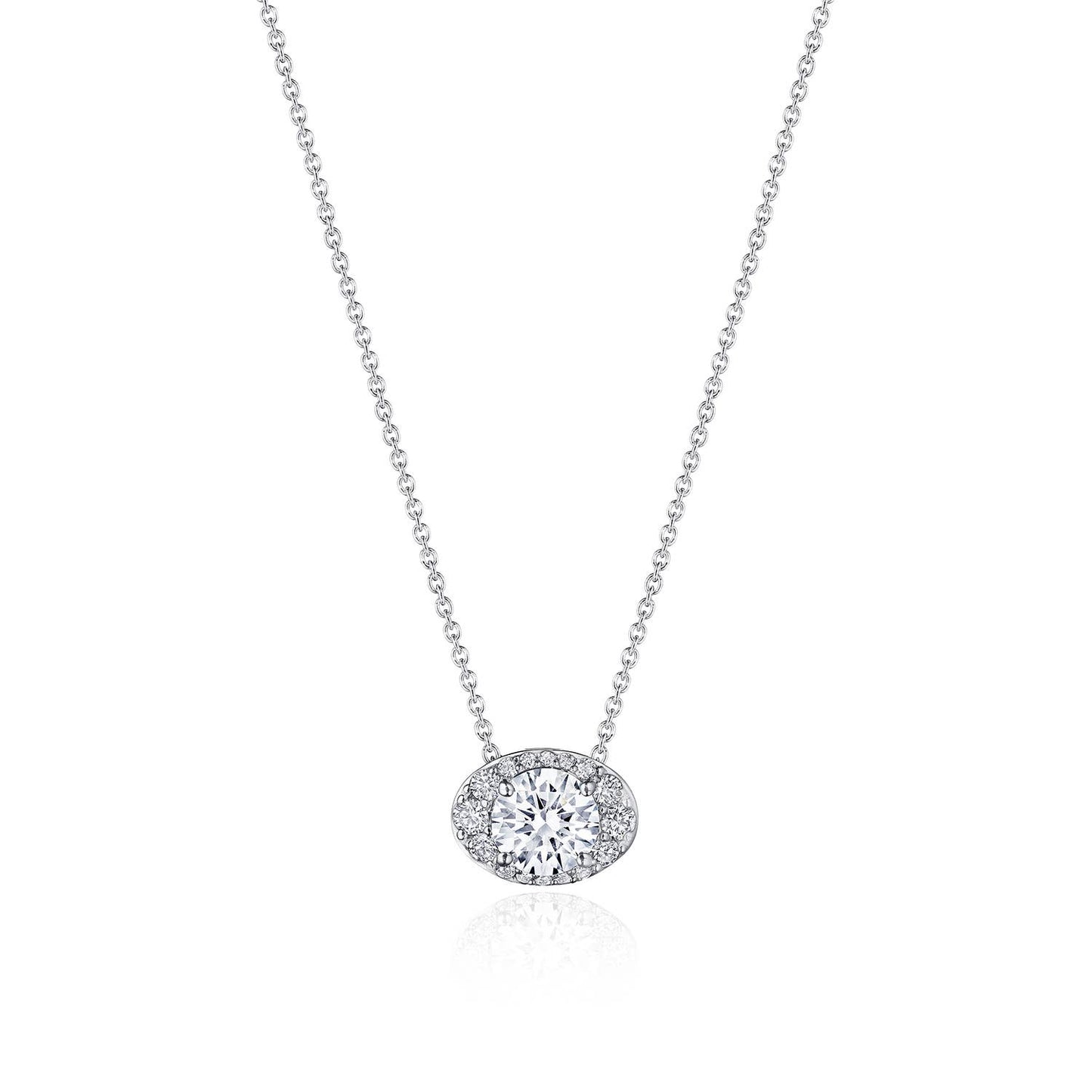 17"" Horizontal Oval Bloom Diamond Necklace