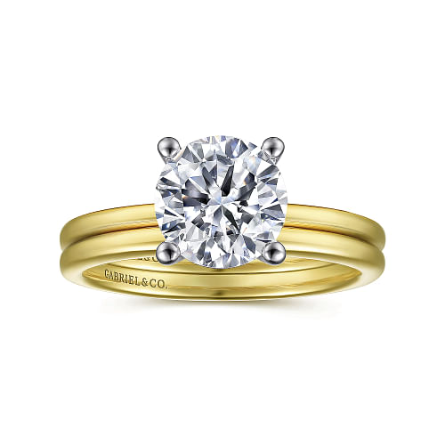 Gabriel & Co |  Classic Collection - 14K White-Yellow Gold Diamond Engagement Ring