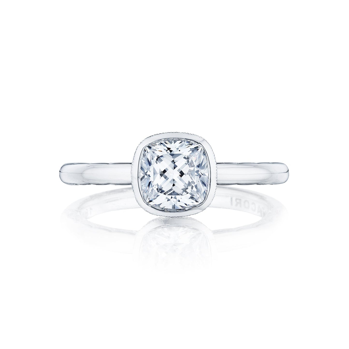 Tacori 18k White Gold Starlit Cushion Diamond Engagement Ring Setting (0.01 CTW)