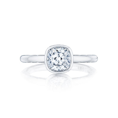 Tacori 18k White Gold Starlit Cushion Diamond Engagement Ring Setting (0.01 CTW)