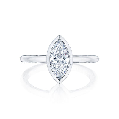 Tacori 18k White Gold Starlit Marquise Diamond Engagement Ring Setting (0.01 CTW)