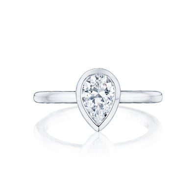 Tacori 18k White Gold Starlit Pear Diamond Engagement Ring Setting (0.01 CTW)