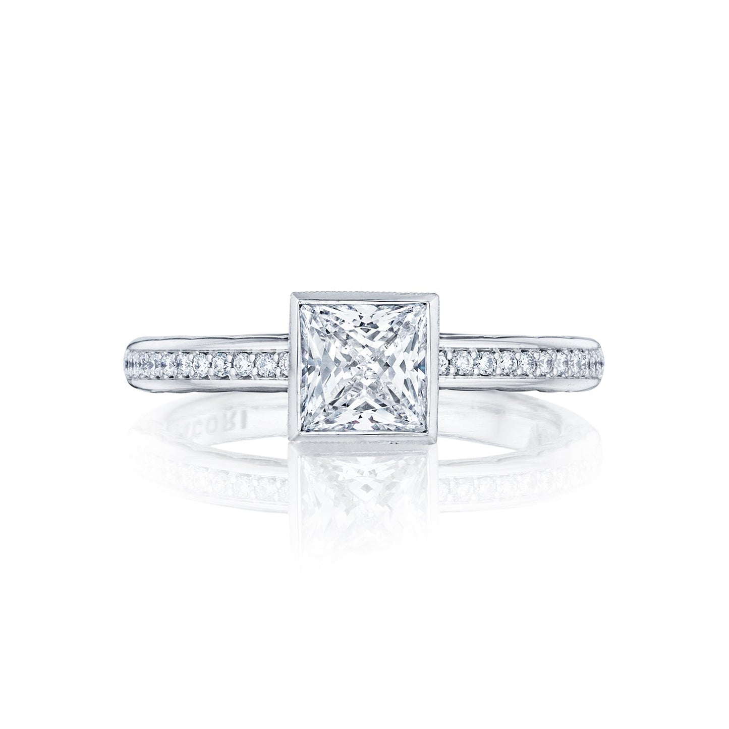 Tacori 18k White Gold Starlit Princess Diamond Engagement Ring Setting (0.13 CTW)