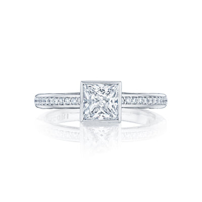 Tacori 18k White Gold Starlit Princess Diamond Engagement Ring Setting (0.13 CTW)