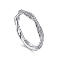 Gabriel & Co | 14K White Gold Diamond Pave Twisted Stackable Band